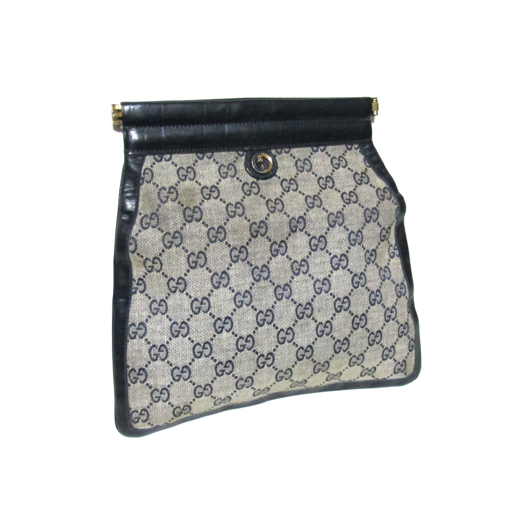 GUCCI Monogram Leather Clutch Bag Shoulder